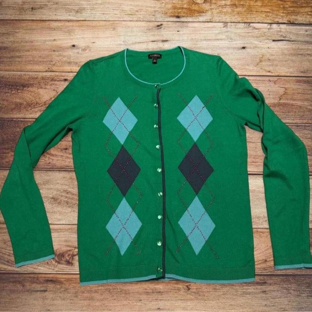 Talbots argyle cardigan in a